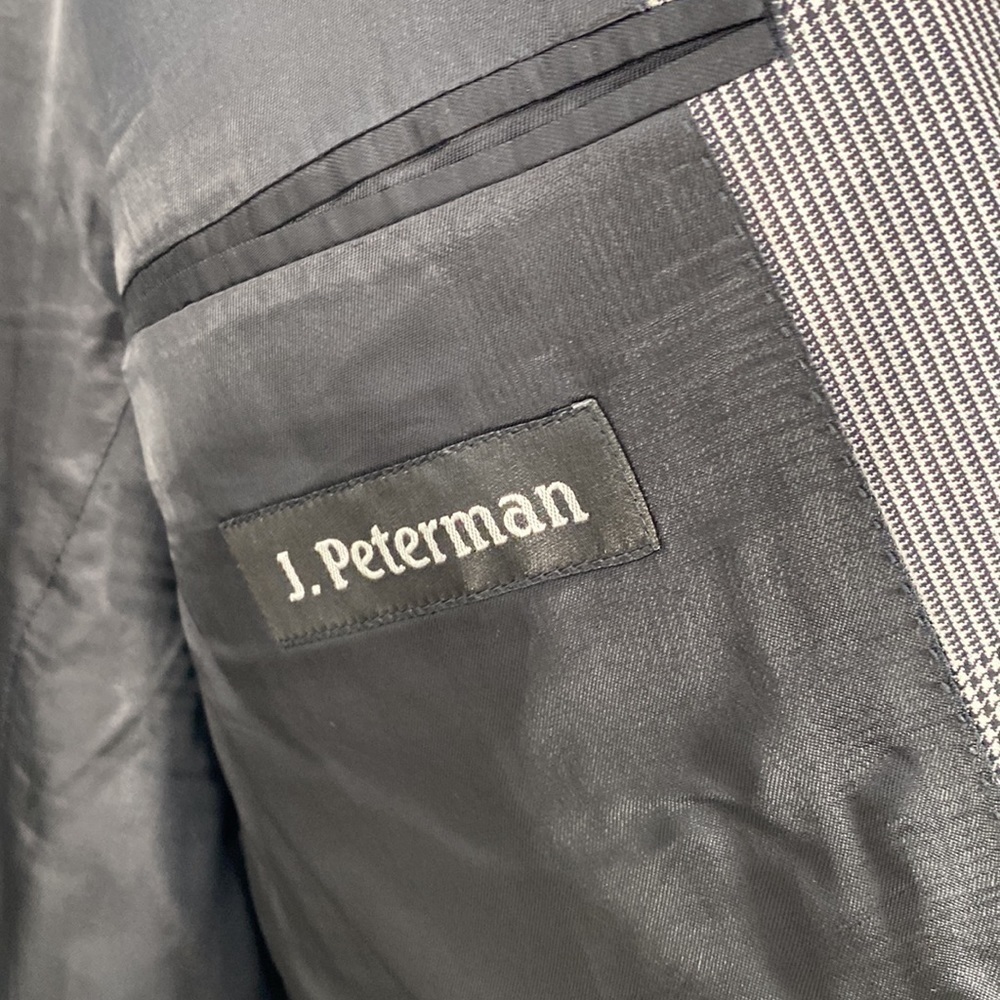 J. Peterman Wool Blazer gingham Men's 46 - Picture 6 of 12